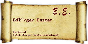 Bürger Eszter névjegykártya