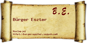 Bürger Eszter névjegykártya