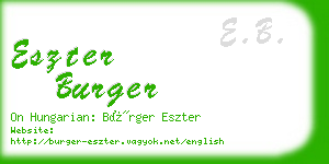 eszter burger business card